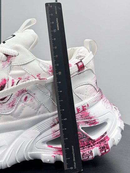 Paint Splash Air Sole Chunky Sole Sneakers