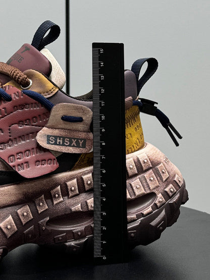 Emboss Rope Thick Sole Dad Sneakers