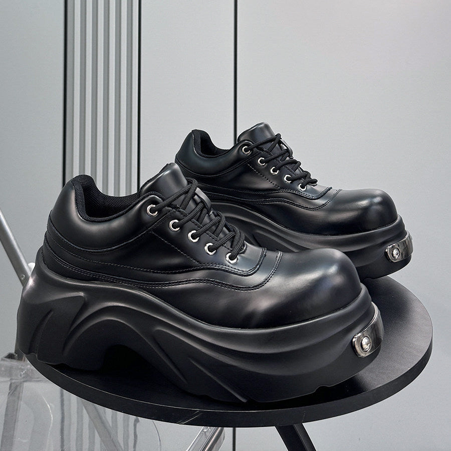 Thick-Sole Height-Increasing Derby Sneakers