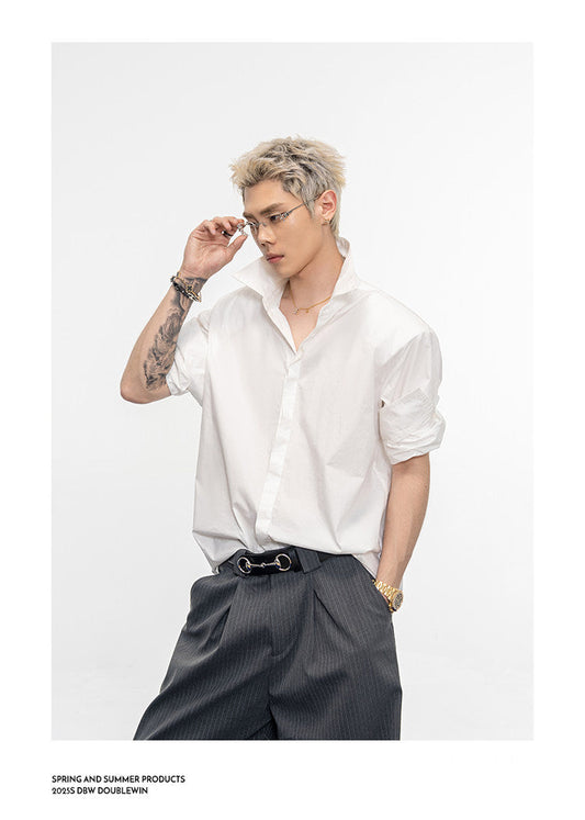 Roll-Up Sleeve Wide Shirt