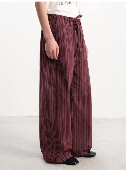 Striped Drawstring Casual Pants