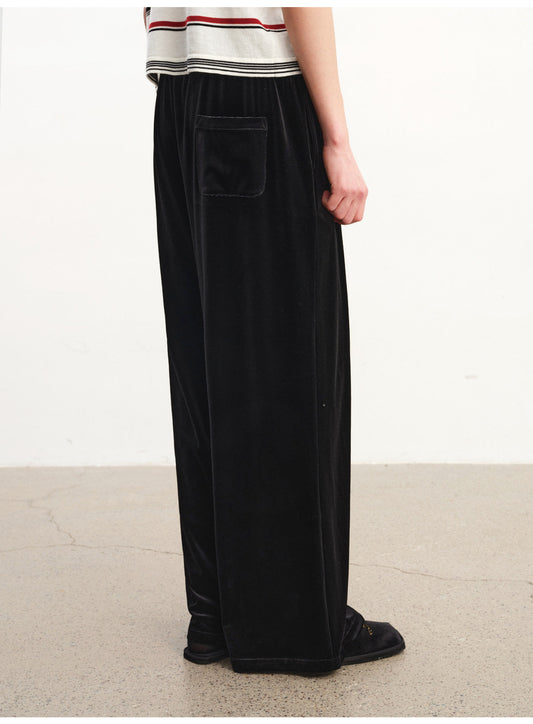 Velvet Pleated Casual Pants
