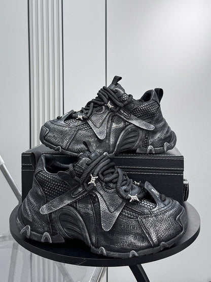 Embroidery Panel Chunky Sole Sneakers