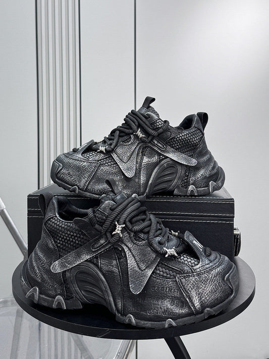 Embroidery Panel Chunky Sole Sneakers