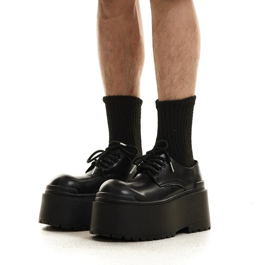 Runway Chunky Sole Platform Leather Derby Shoes