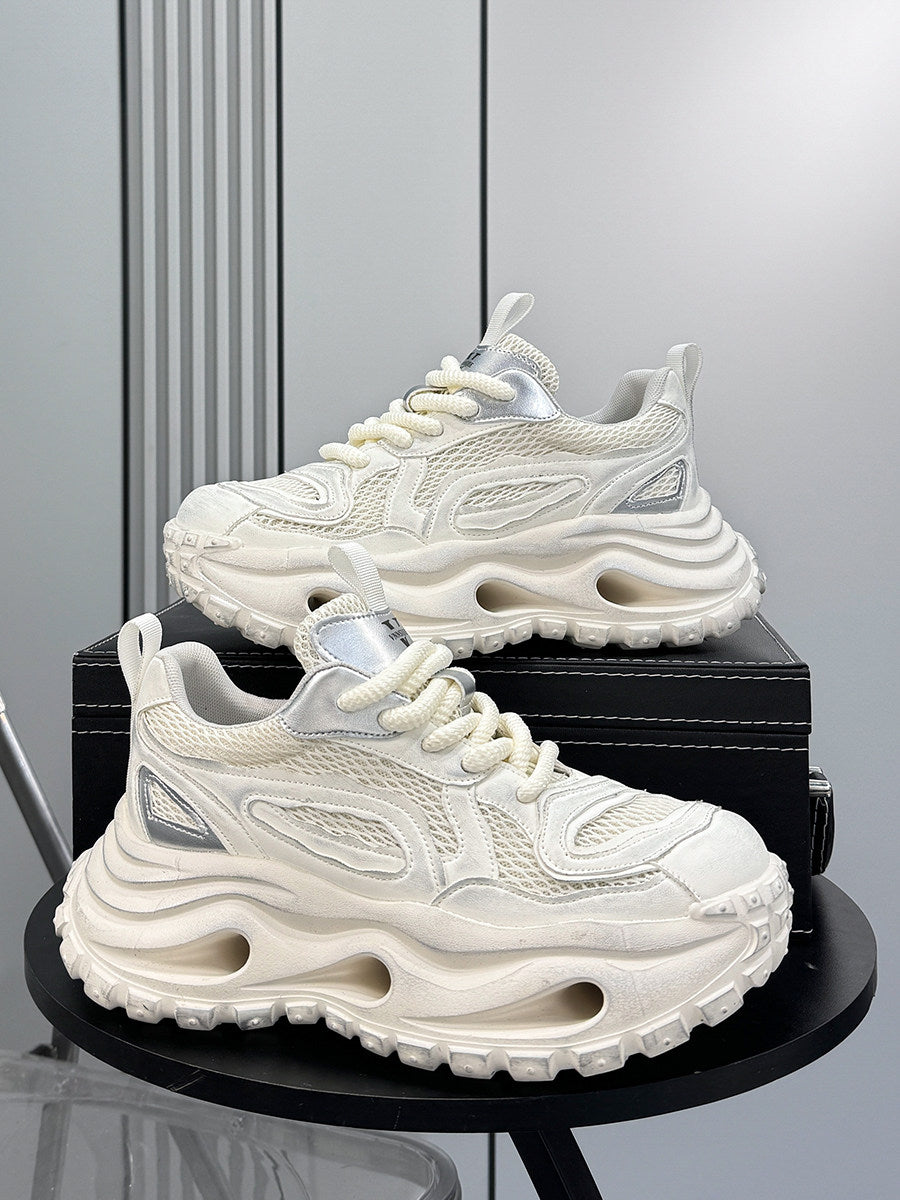 Mesh Panel Chunky Sole Sneakers