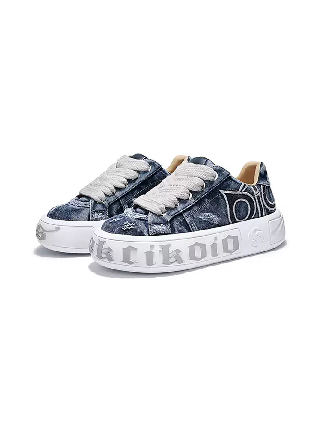 Ripped Denim OWL Skate Sneakers
