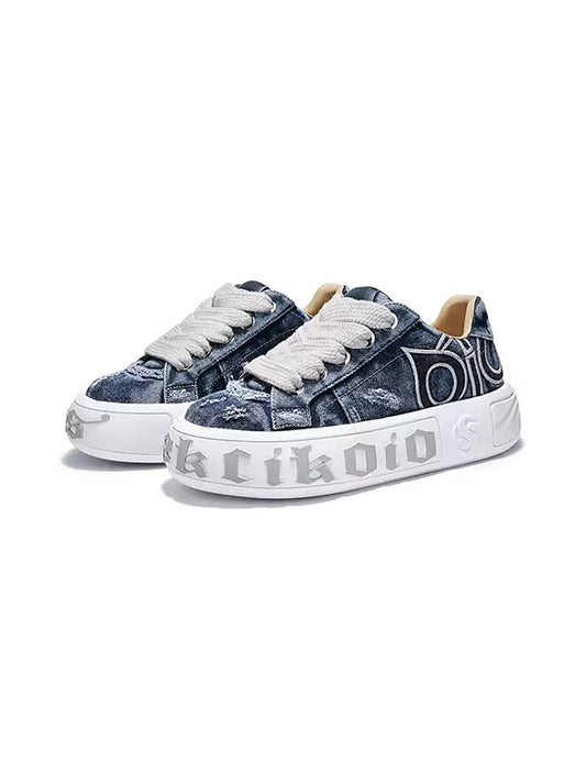Ripped Denim OWL Skate Sneakers
