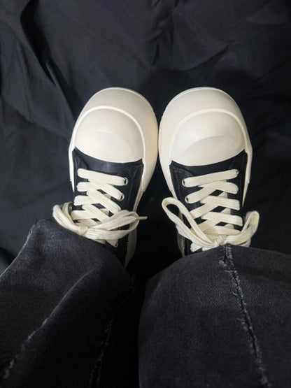 Chunky Shell Toe Platform Lace-Up Sneakers