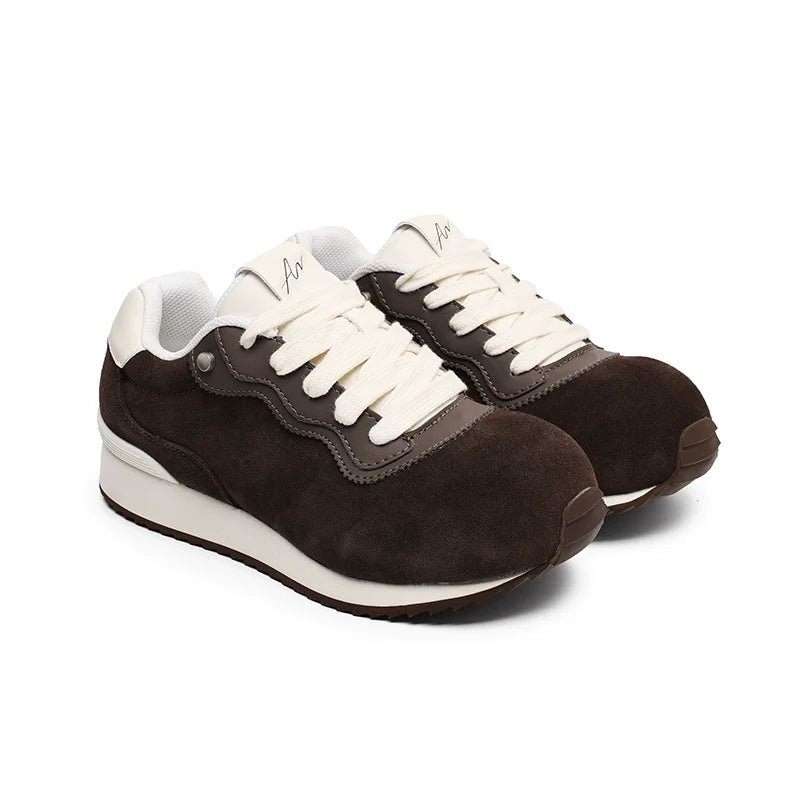 Chunky Design Leahter Running Sneakers WN19119