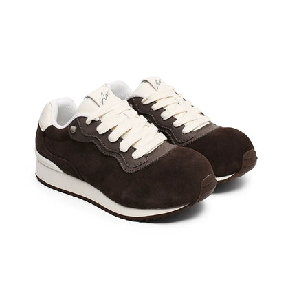 Chunky Design Leahter Running Sneakers WN19119