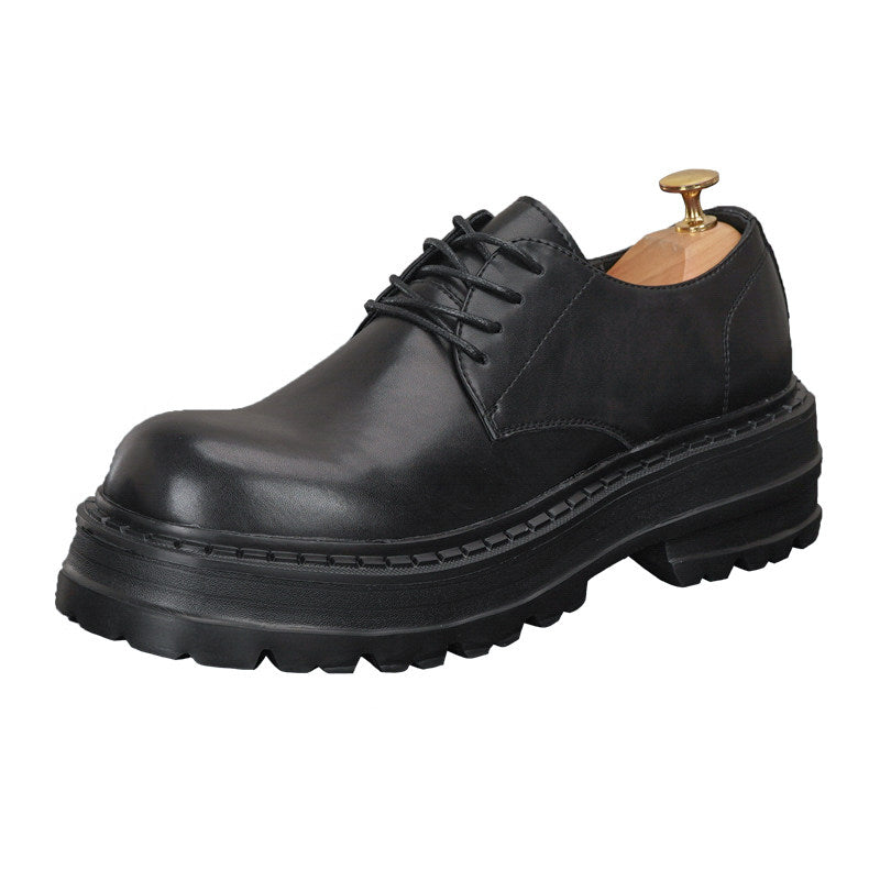 Chunky Platform Round Toe Lace-Up Shoes
