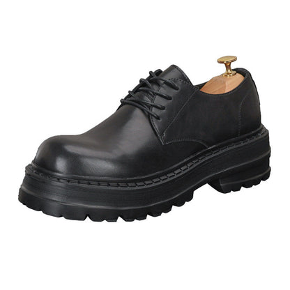 Chunky Platform Round Toe Lace-Up Shoes