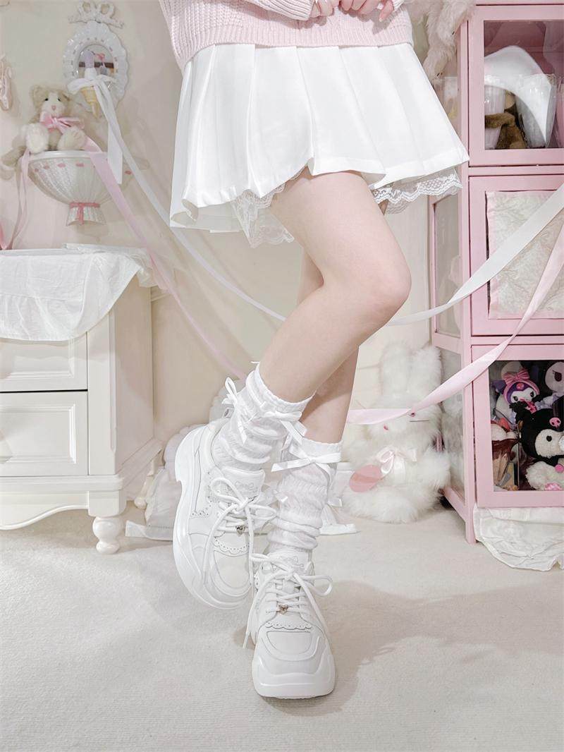 Leilei Lace Bow Platform Shoes