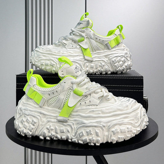 Metallic Strap Platform Chunky Sole Sneakers