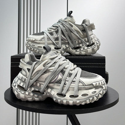 Chunky Platform Height Increase Breathable Sneakers