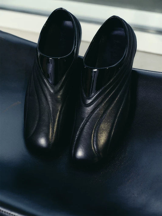 Streamlined Low-Profile Leather Slip-On Shoes