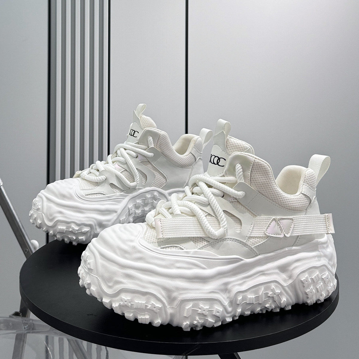 Strap Mesh Platform Chunky Sole Sneakers