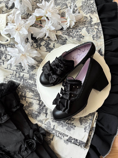 Satin Bow Heeled Shoes