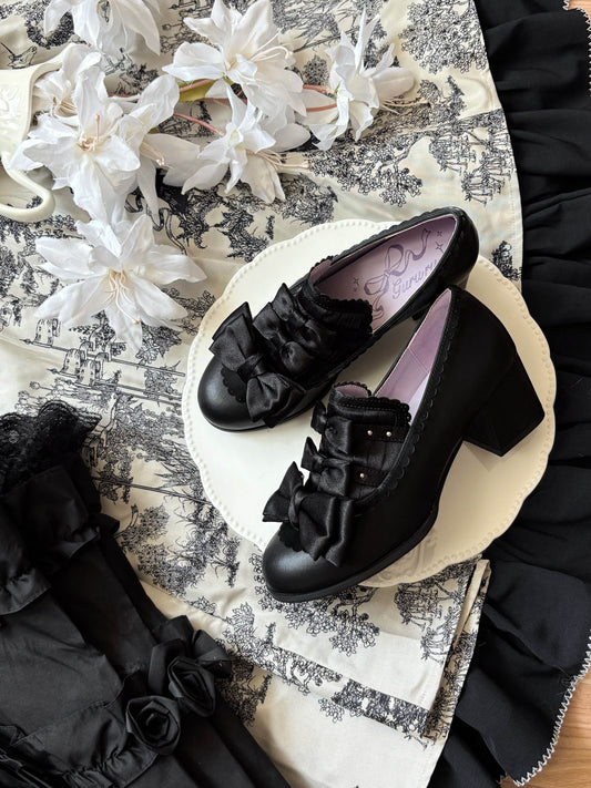 Satin Bow Heeled Shoes