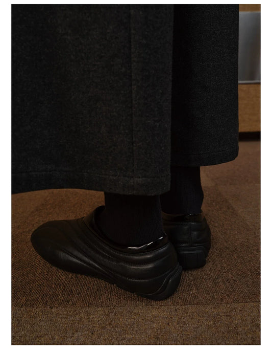 Streamlined Low-Profile Leather Slip-On Shoes