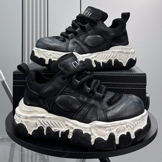Panel Rope Lace Chunky Sole Sneakers