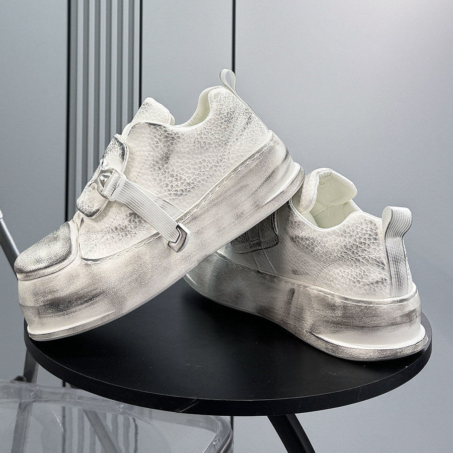 Platform Square Toe Buckle Strap Sneakers