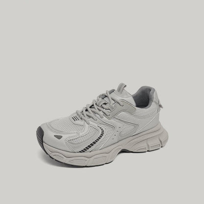 Breathable Mesh Platform Lace-Up Sneakers WN23515