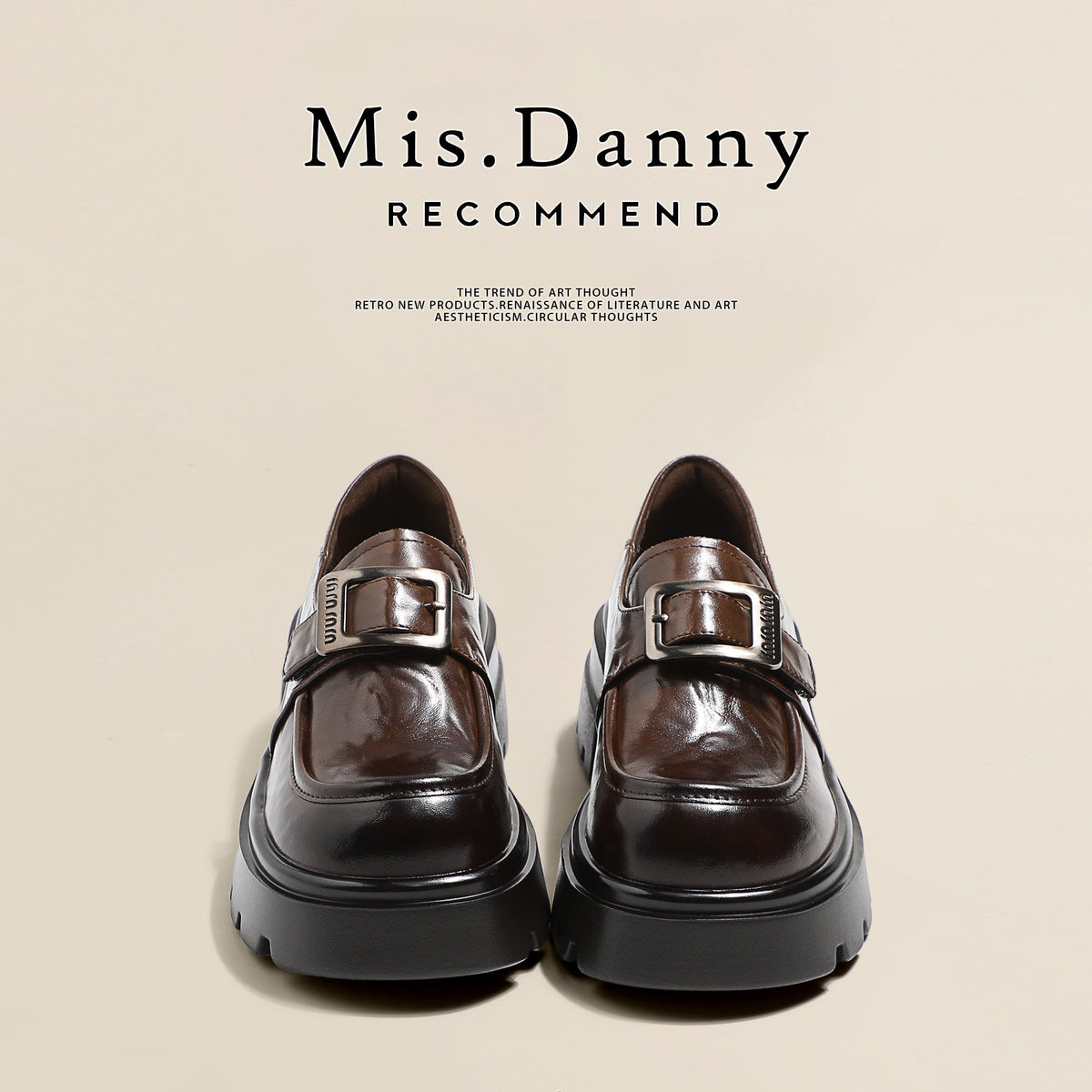 5.5cm Platform PU Leather Loafers