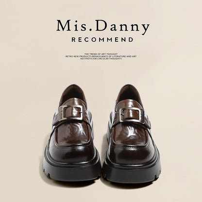 5.5cm Platform PU Leather Loafers