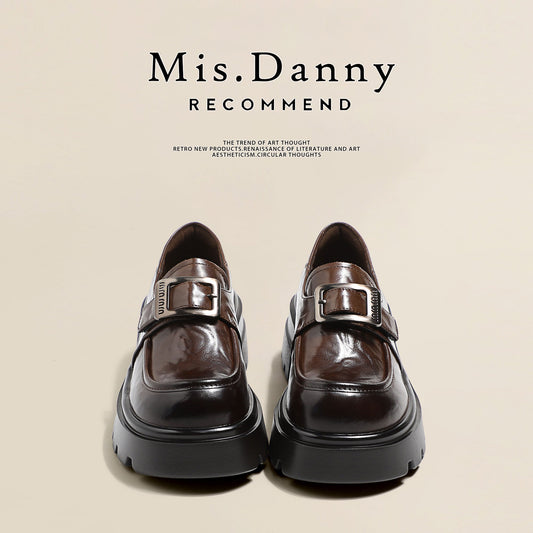 5.5cm Platform PU Leather Loafers