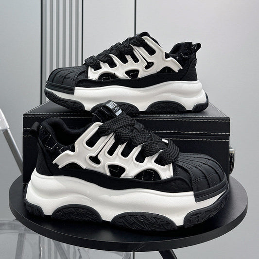 Shell Toe Rope Lace Damage Platform Sneakers