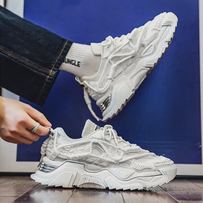 Layered Panel Chunky Lace-Up Sneakers