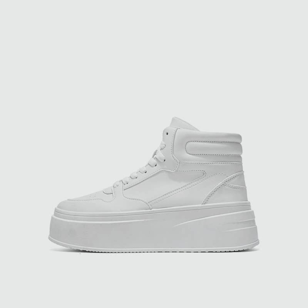 High-Top Platform Chunky Sole Lace-Up Sneakers