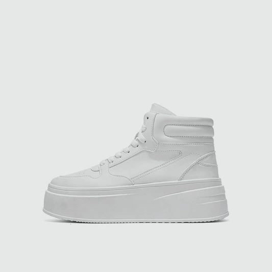 High-Top Platform Chunky Sole Lace-Up Sneakers