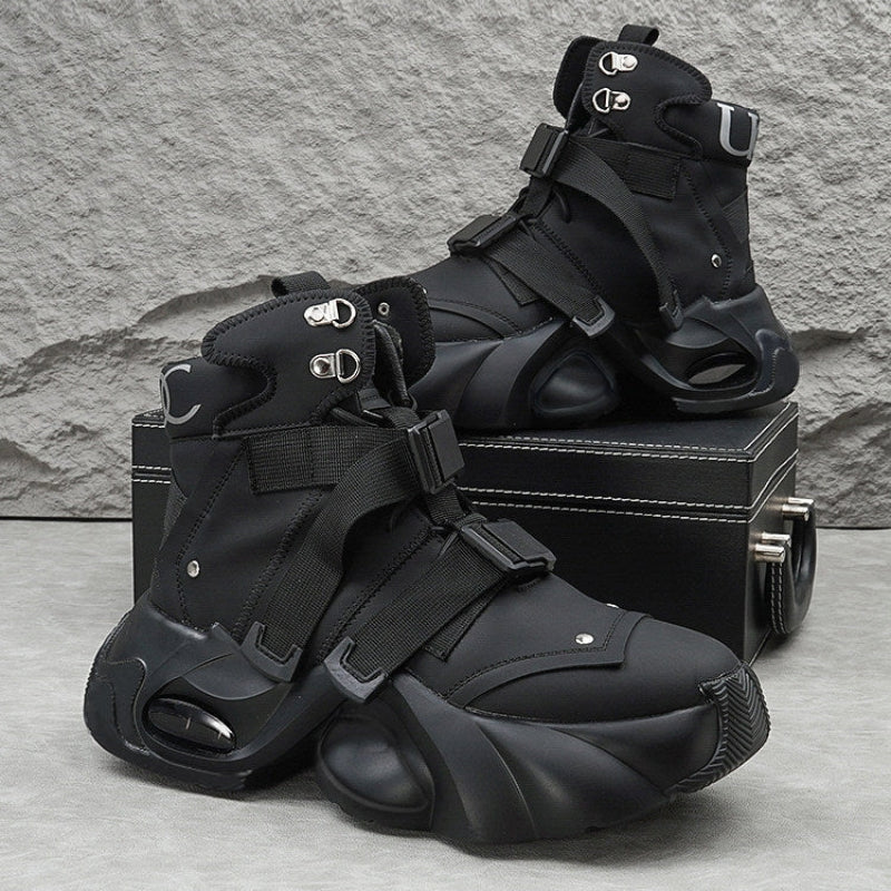 Strap Buckle Air Sole Chunky Sole Sneaker Boots