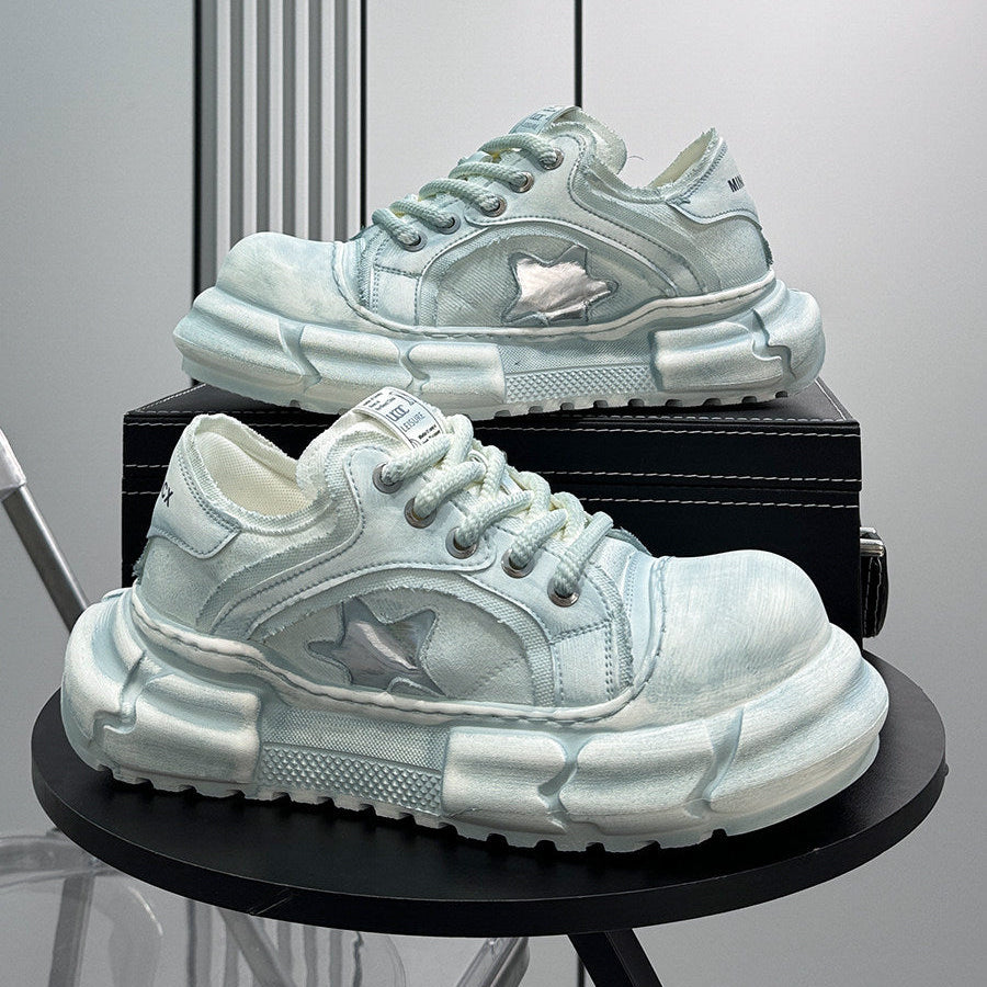 Round Toe Breathable Platform Height Increase Sneakers