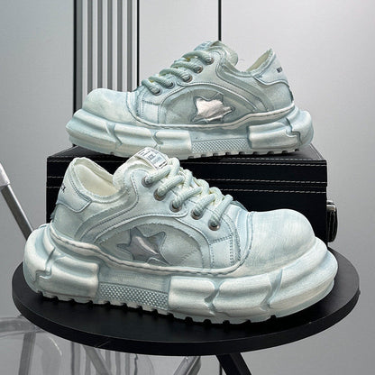 Round Toe Breathable Platform Height Increase Sneakers