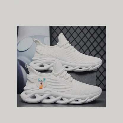 Knit Panel Hollow Sole Slip-On Sneakers