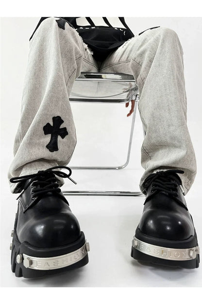 Futuristic Black 8cm Platform Oxfords