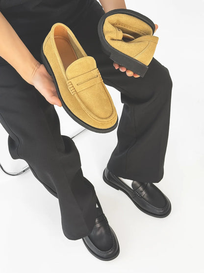 Suede Design Slip-On Coin Loffer