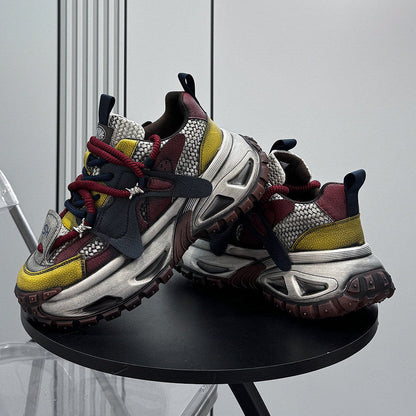 Platform Height-Increasing Damage Dad Sneakers