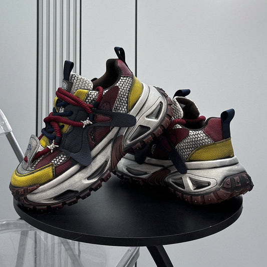 Platform Height-Increasing Damage Dad Sneakers