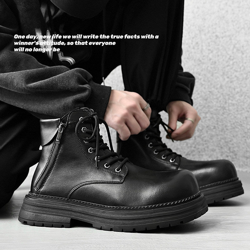 Chunky Platform Lace-Up Boots