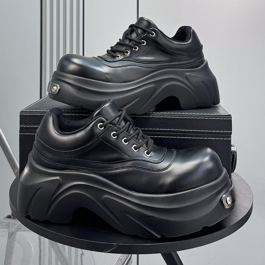 Thick-Sole Height-Increasing Derby Sneakers