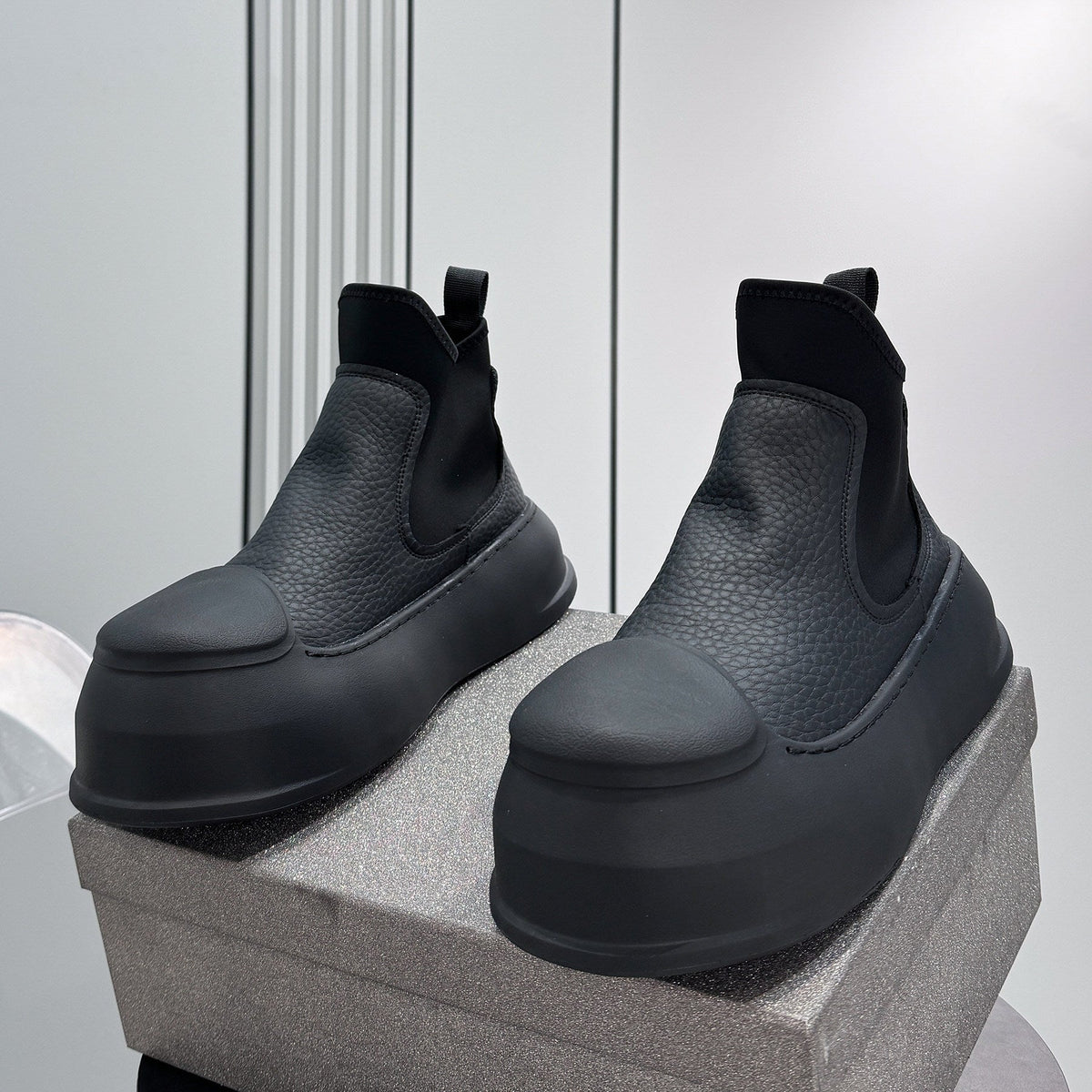 Side Gore Platform Chunky Sole Short Boots