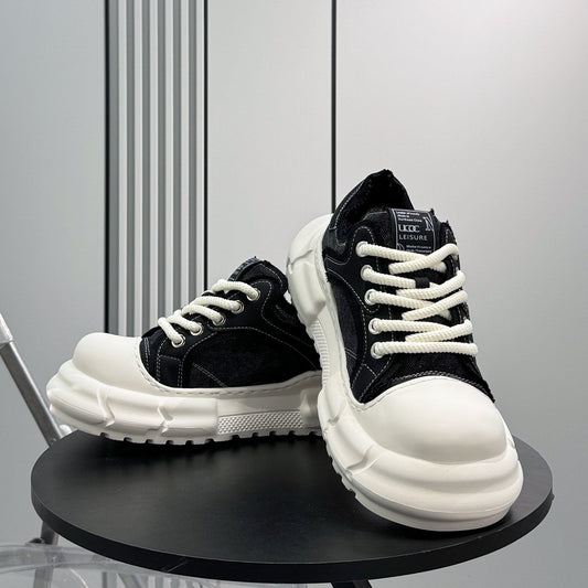 Round Toe Breathable Platform Height Increase Sneakers