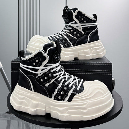 Studs Lace Up Platform Chunky Sole Sneaker