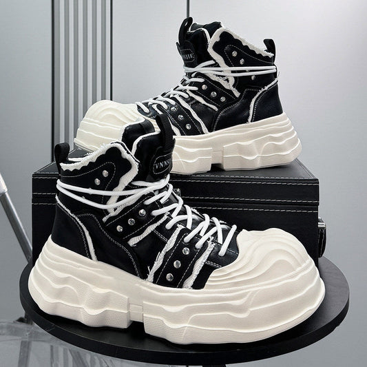 Studs Lace Up Platform Chunky Sole Sneaker