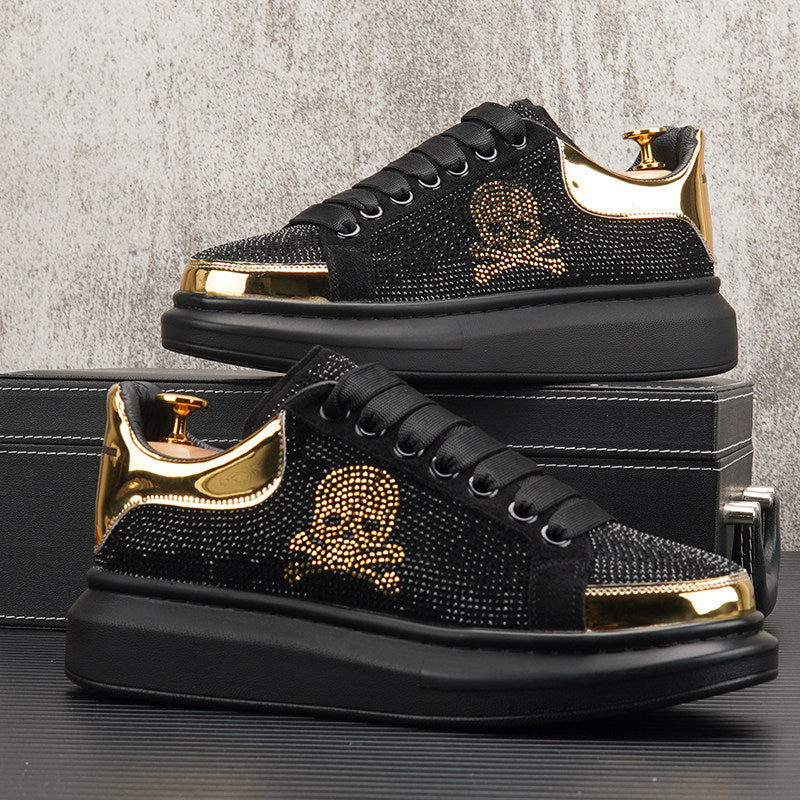 Rhinestone Skull Platform Sneakers WN24757